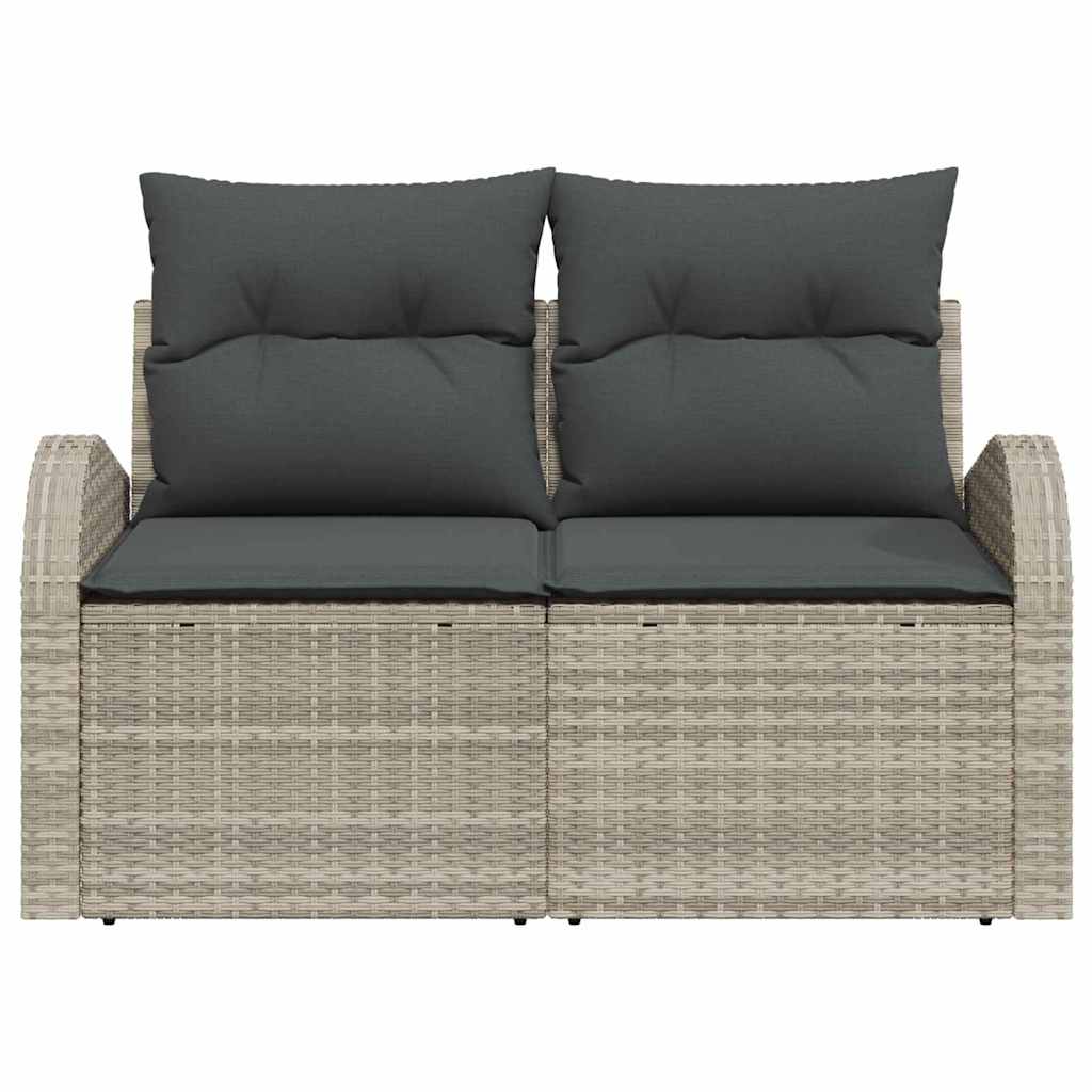 Zahradní sofa s polštářem Světle šedá 124 x 62 x 69cm polyratan