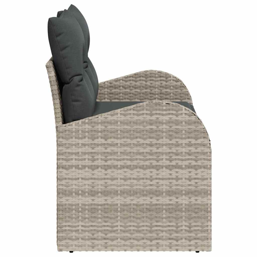 Zahradní sofa s polštářem Světle šedá 124 x 62 x 69cm polyratan