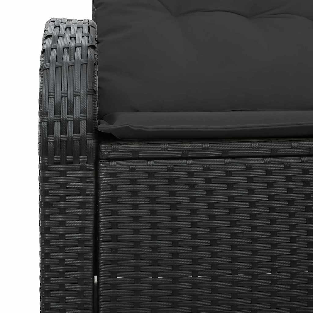 Zahradní sofa s polštářem Černá 124 x 62 x 69cm polyratan