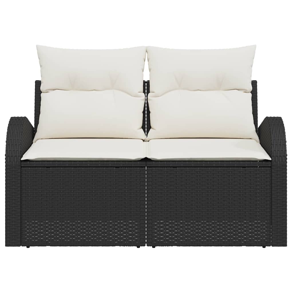 Zahradní sofa Černá 124 x 62 x 69cm polyratan