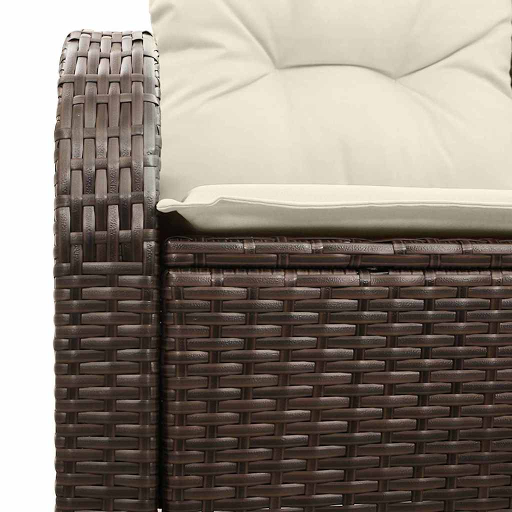 Zahradní sofa s polštářem Hnědá 124 x 62 x 69cm polyratan