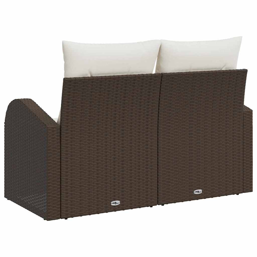 Zahradní sofa s polštářem Hnědá 124 x 62 x 69cm polyratan