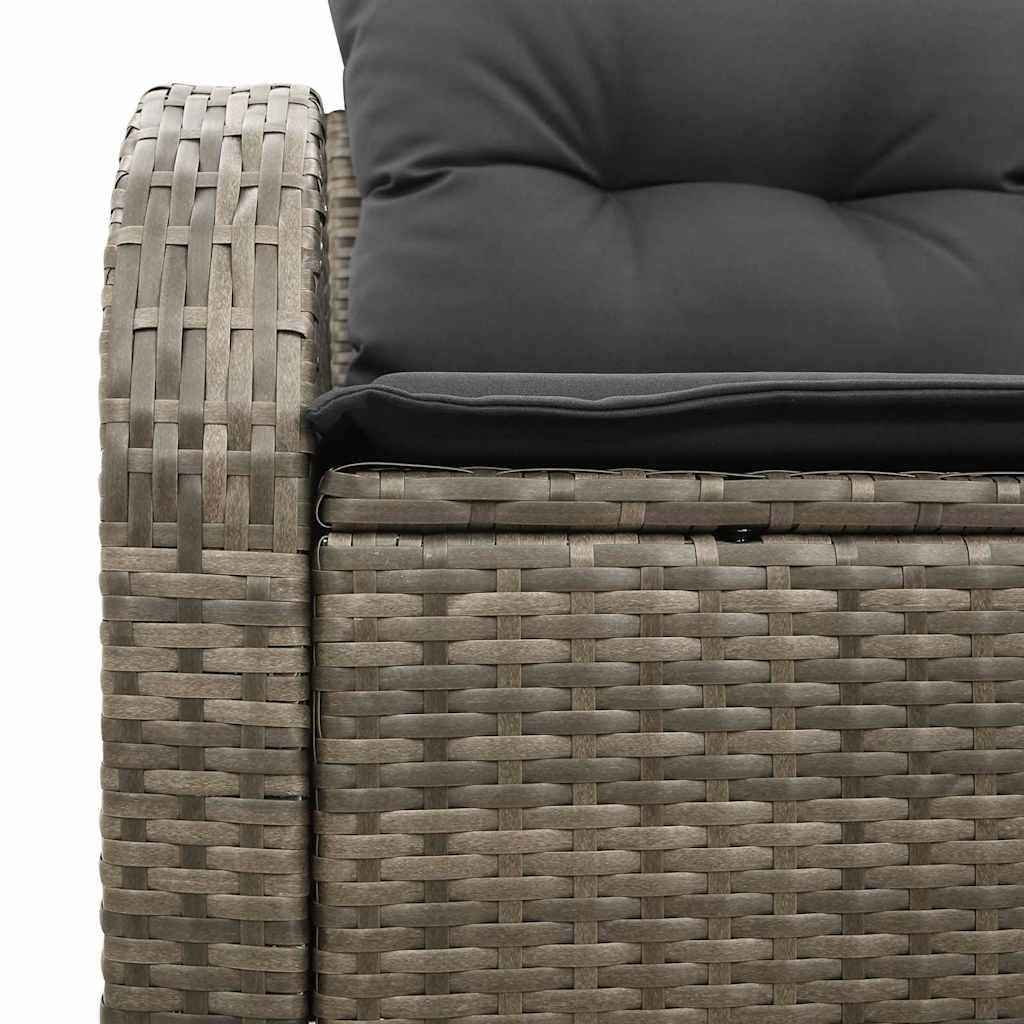 Zahradní sofa s polštářem Šedá 124 x 62 x 69cm polyratan