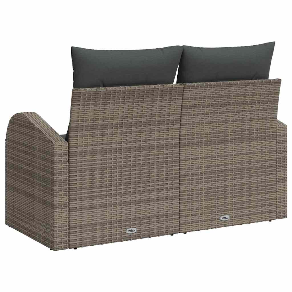 Zahradní sofa s polštářem Šedá 124 x 62 x 69cm polyratan