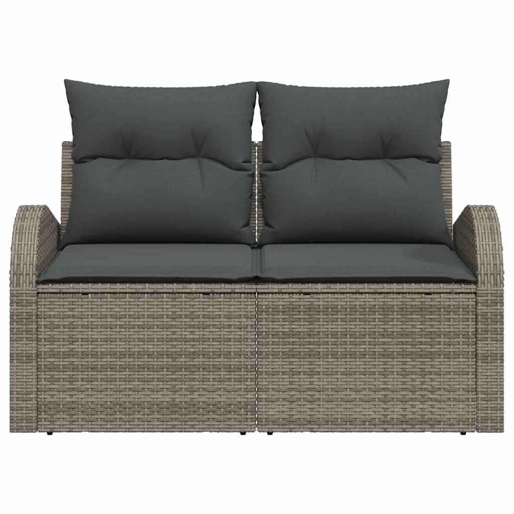 Zahradní sofa s polštářem Šedá 124 x 62 x 69cm polyratan