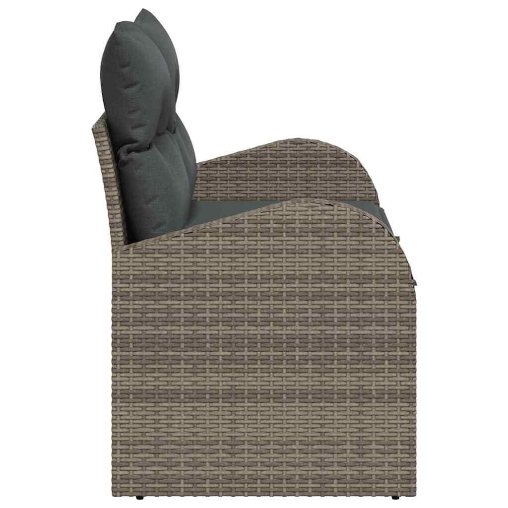 Zahradní sofa s polštářem Šedá 124 x 62 x 69cm polyratan