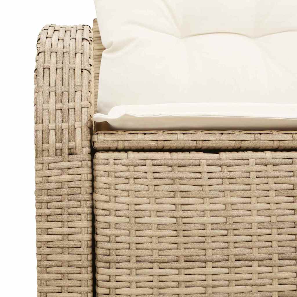 Zahradní sofa s polštářem Béžová 124 x 62 x 69cm polyratan