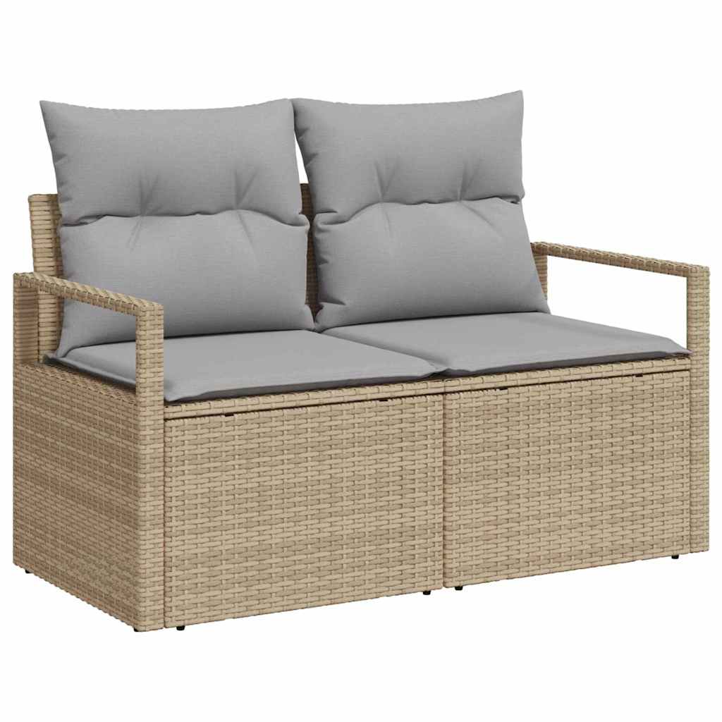 Zahradní sofa s polštářem Béžová 120 x 62 x 69cm polyratan