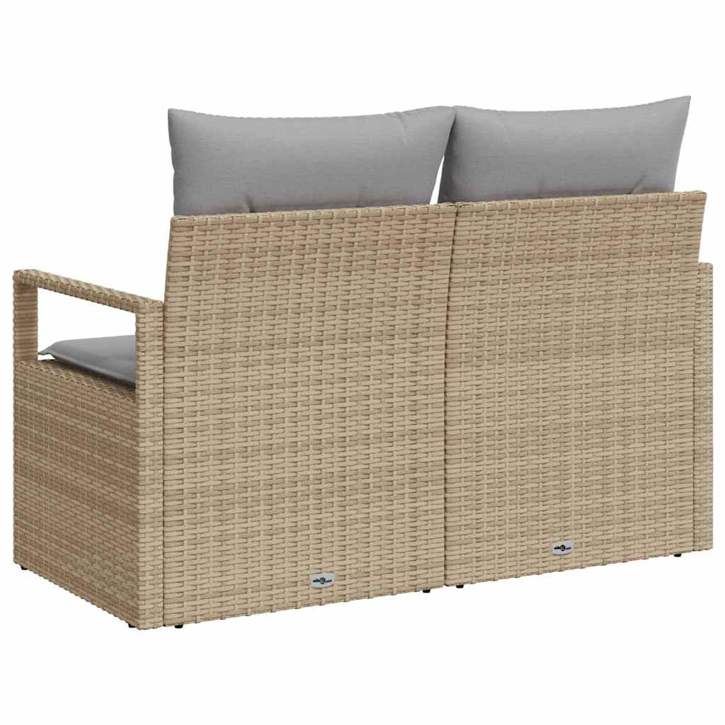 Zahradní sofa s polštářem Béžová 120 x 62 x 69cm polyratan