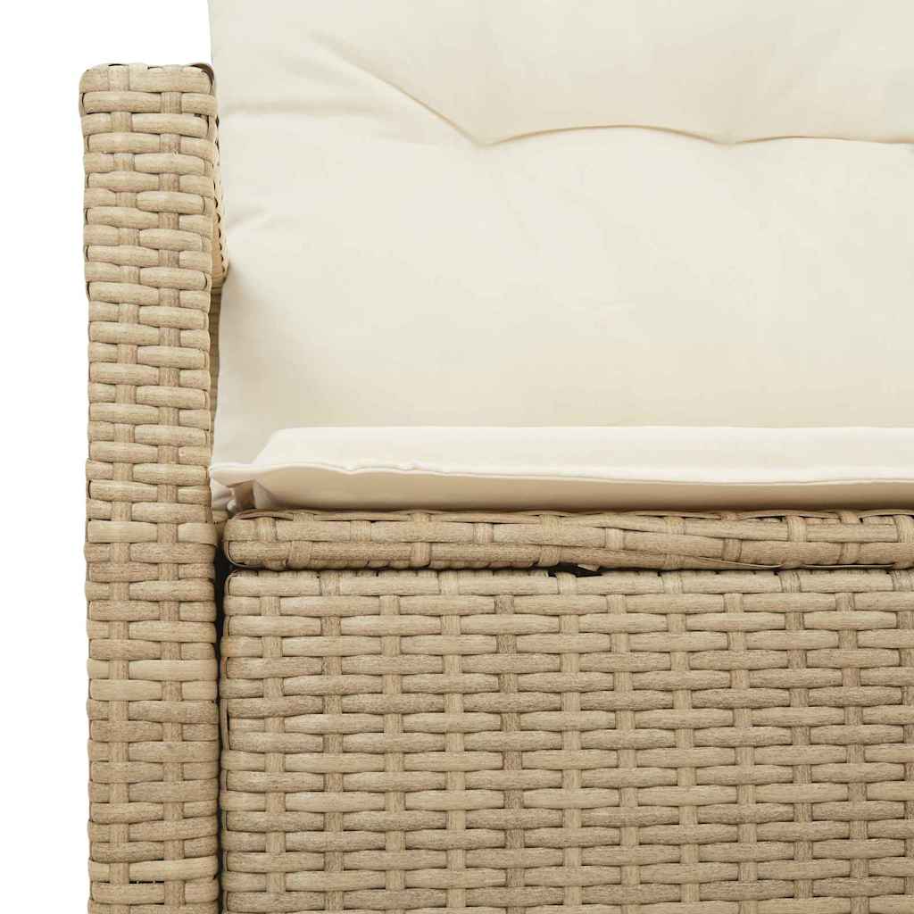 Zahradní sofa s polštářem Béžová 120 x 62 x 69cm polyratan