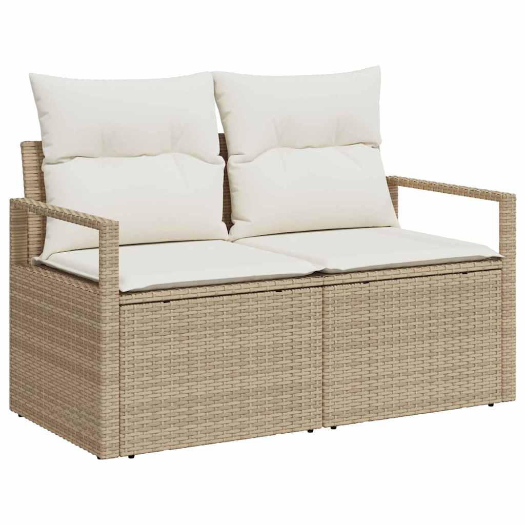 Zahradní sofa s polštářem Béžová 120 x 62 x 69cm polyratan