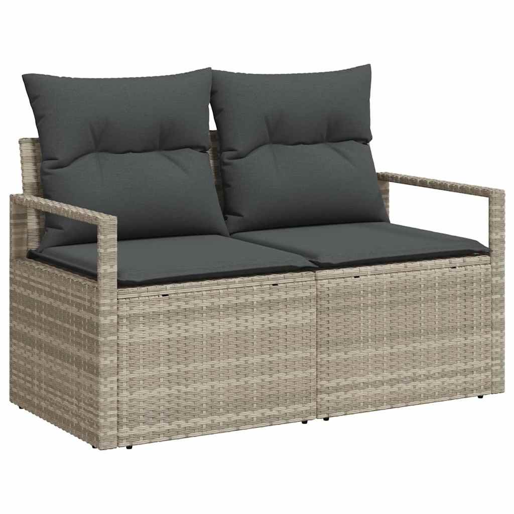 Zahradní sofa s polštářem Šedá 120 x 62 x 69cm polyratan