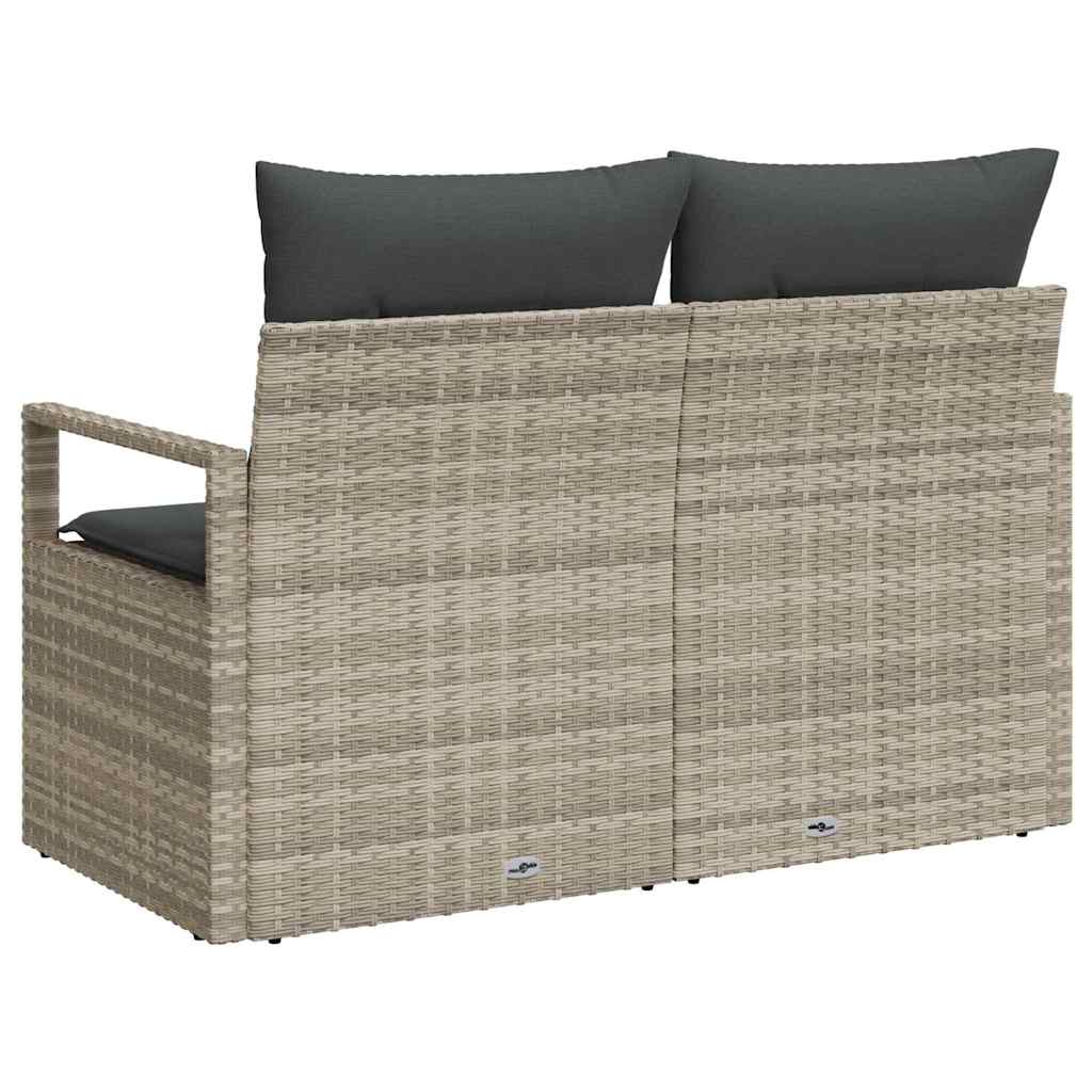 Zahradní sofa s polštářem Šedá 120 x 62 x 69cm polyratan