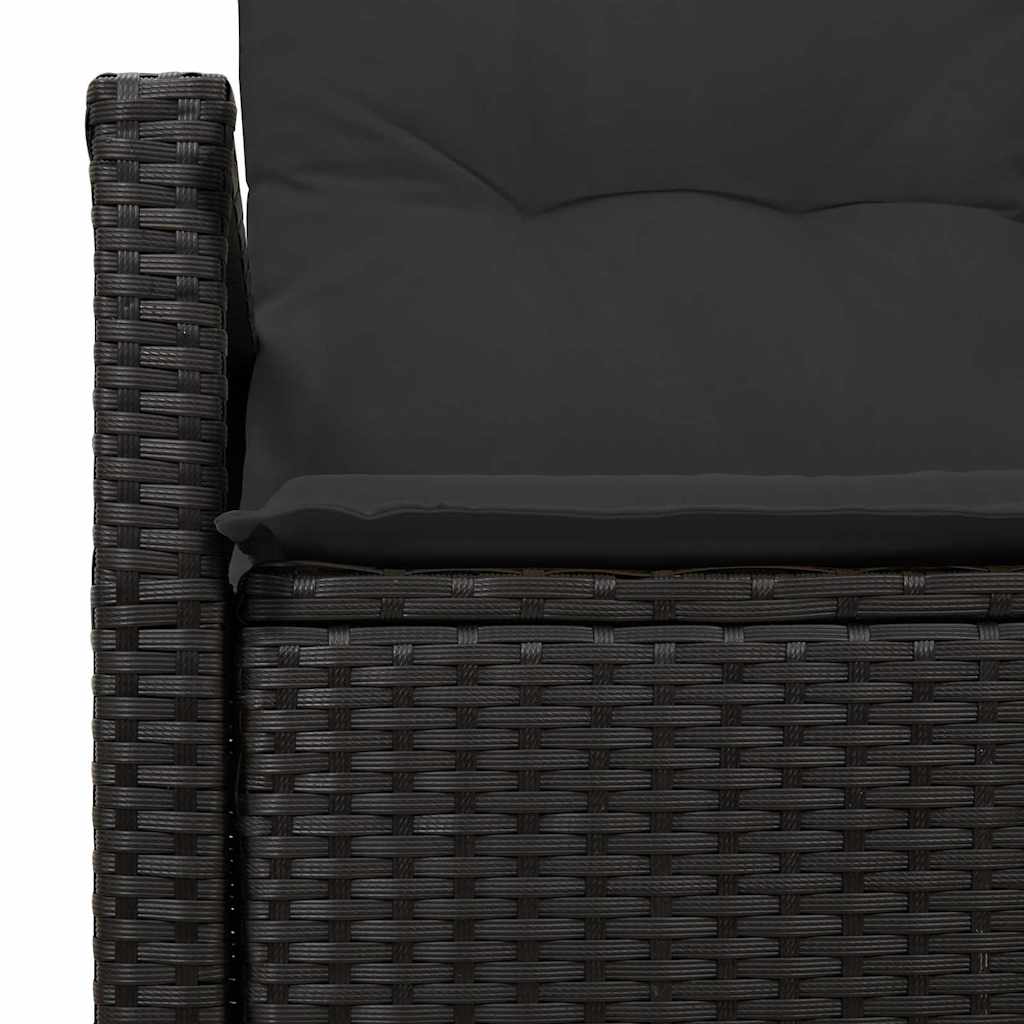 Zahradní sofa s polštářem Černá 120 x 62 x 69cm polyratan