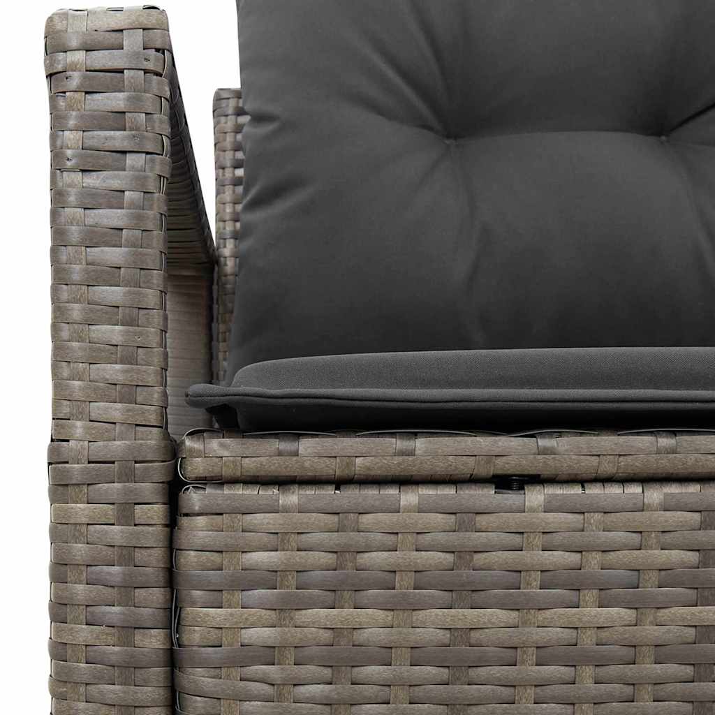 Zahradní sofa s polštářem Šedá 120 x 62 x 69cm polyratan