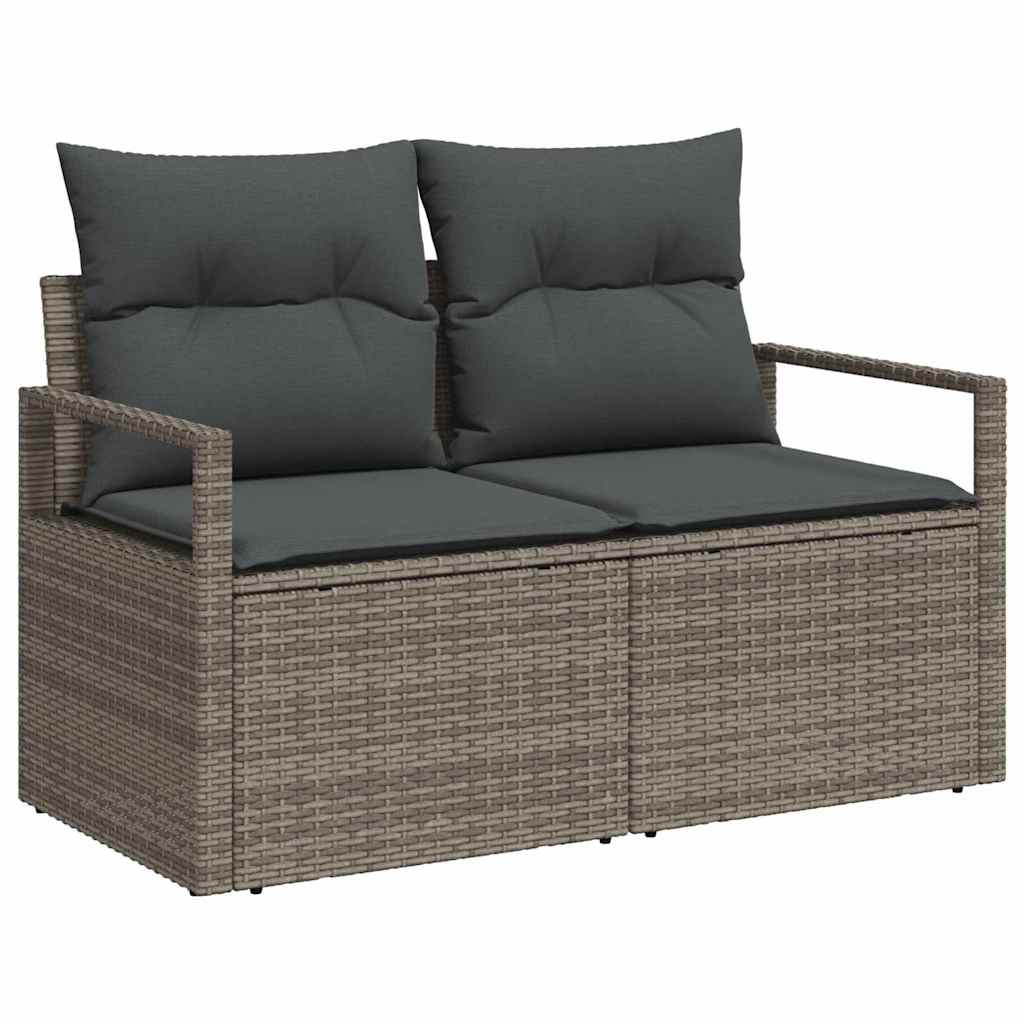 Zahradní sofa s polštářem Šedá 120 x 62 x 69cm polyratan