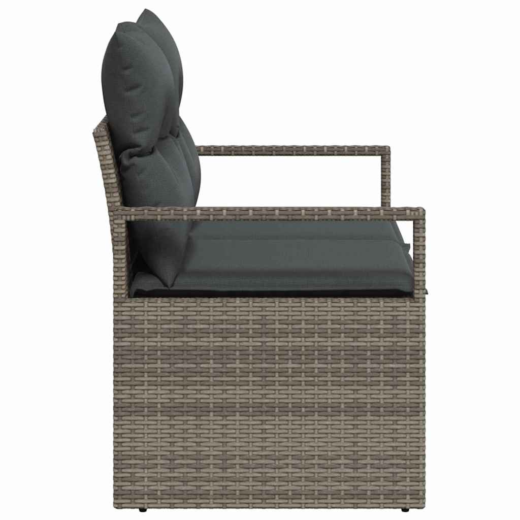 Zahradní sofa s polštářem Šedá 120 x 62 x 69cm polyratan