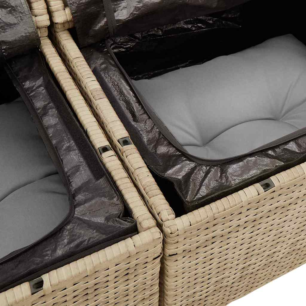 Zahradní sofa s polštářem Béžová 120 x 62 x 69cm polyratan