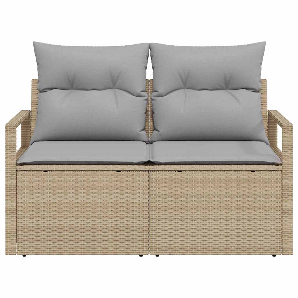 Zahradní sofa s polštářem Béžová 120 x 62 x 69cm polyratan