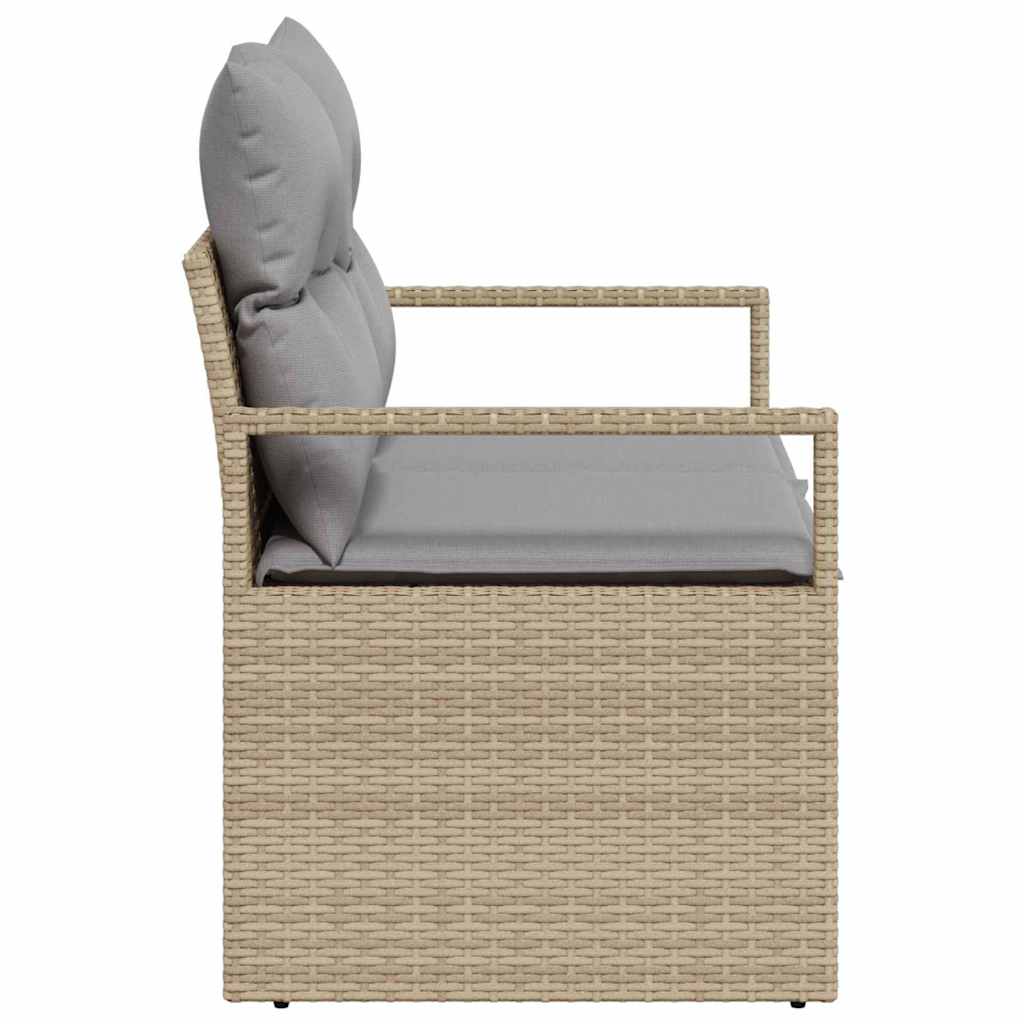 Zahradní sofa s polštářem Béžová 120 x 62 x 69cm polyratan