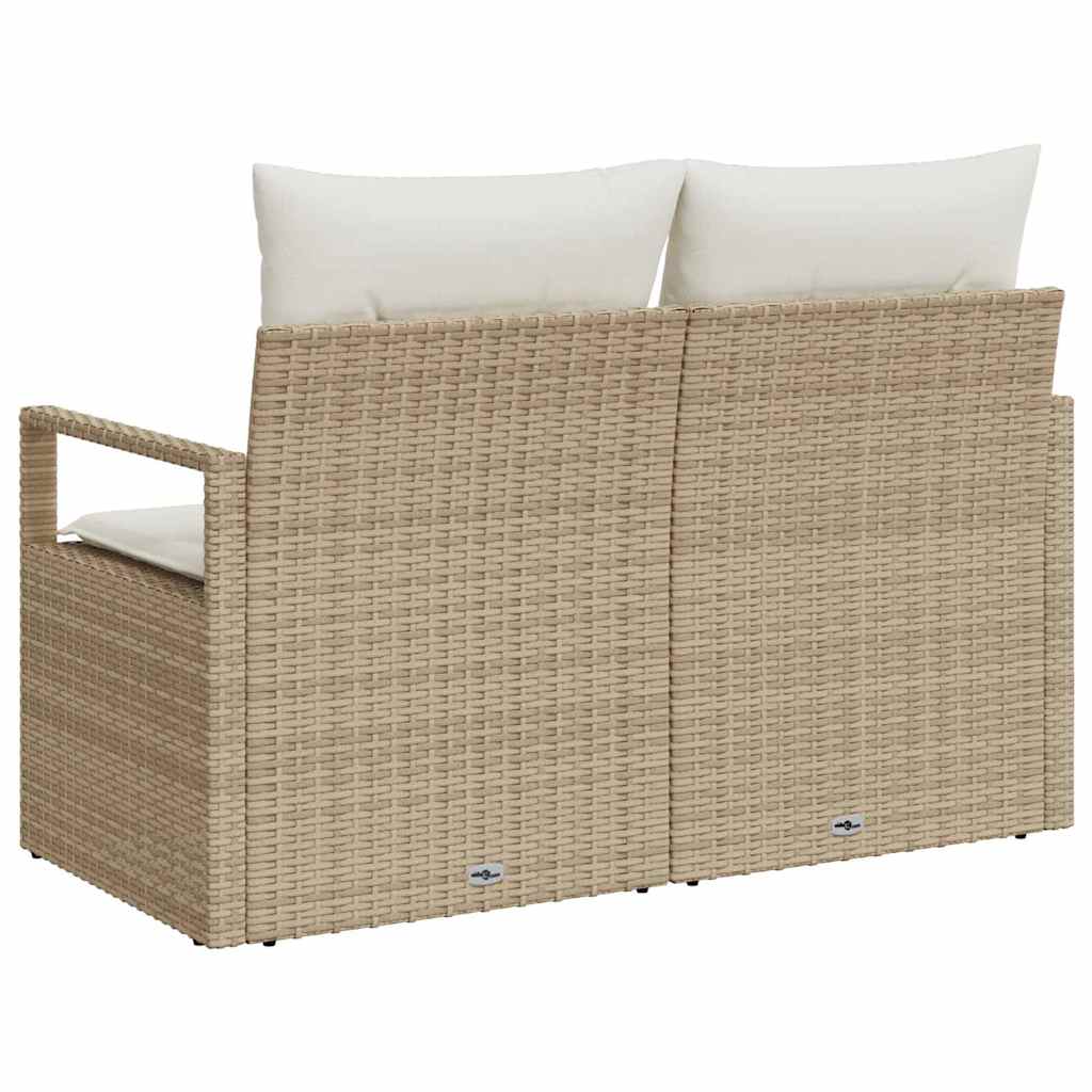 Zahradní sofa s polštářem Béžová 120 x 62 x 69cm polyratan