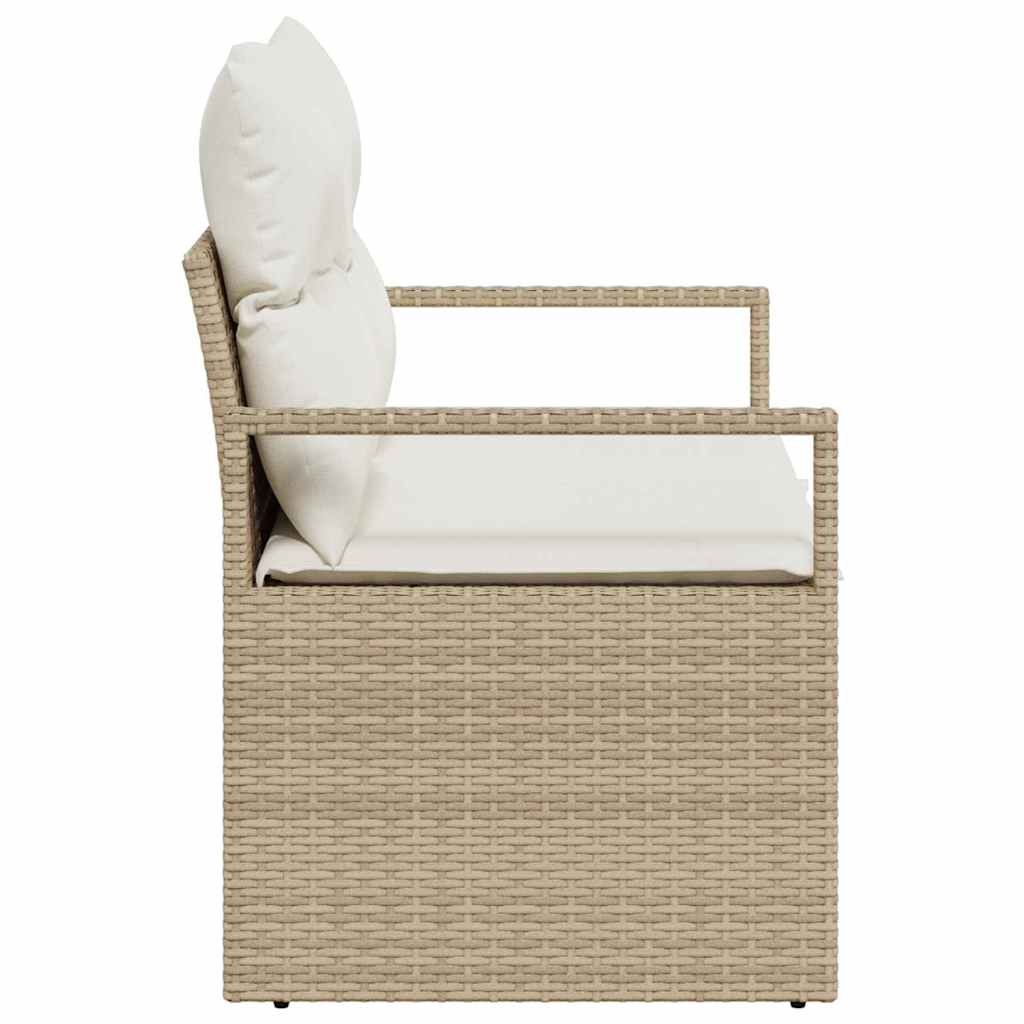 Zahradní sofa s polštářem Béžová 120 x 62 x 69cm polyratan