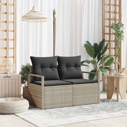 Zahradní sofa s polštářem Šedá 120 x 62 x 69cm polyratan