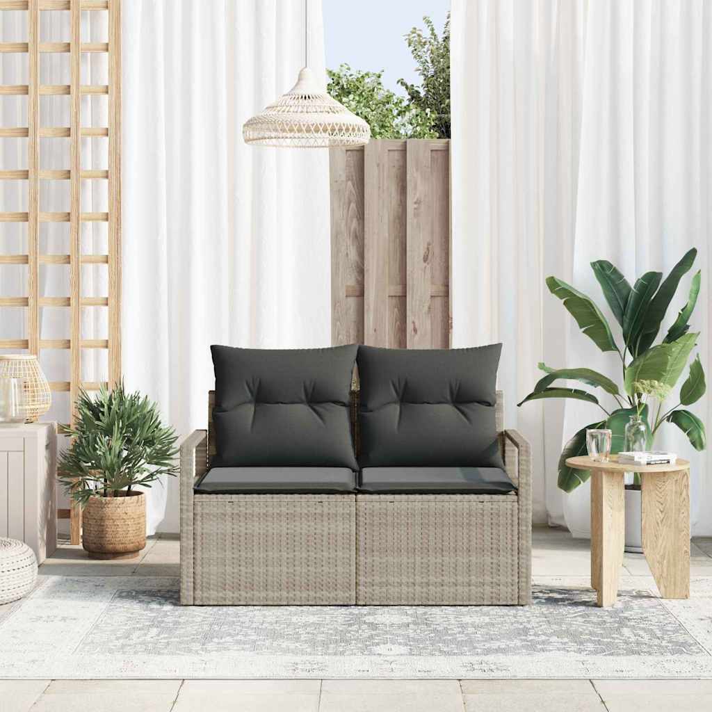 Zahradní sofa s polštářem Šedá 120 x 62 x 69cm polyratan