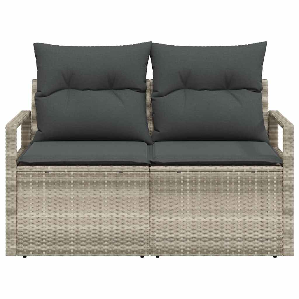 Zahradní sofa s polštářem Šedá 120 x 62 x 69cm polyratan