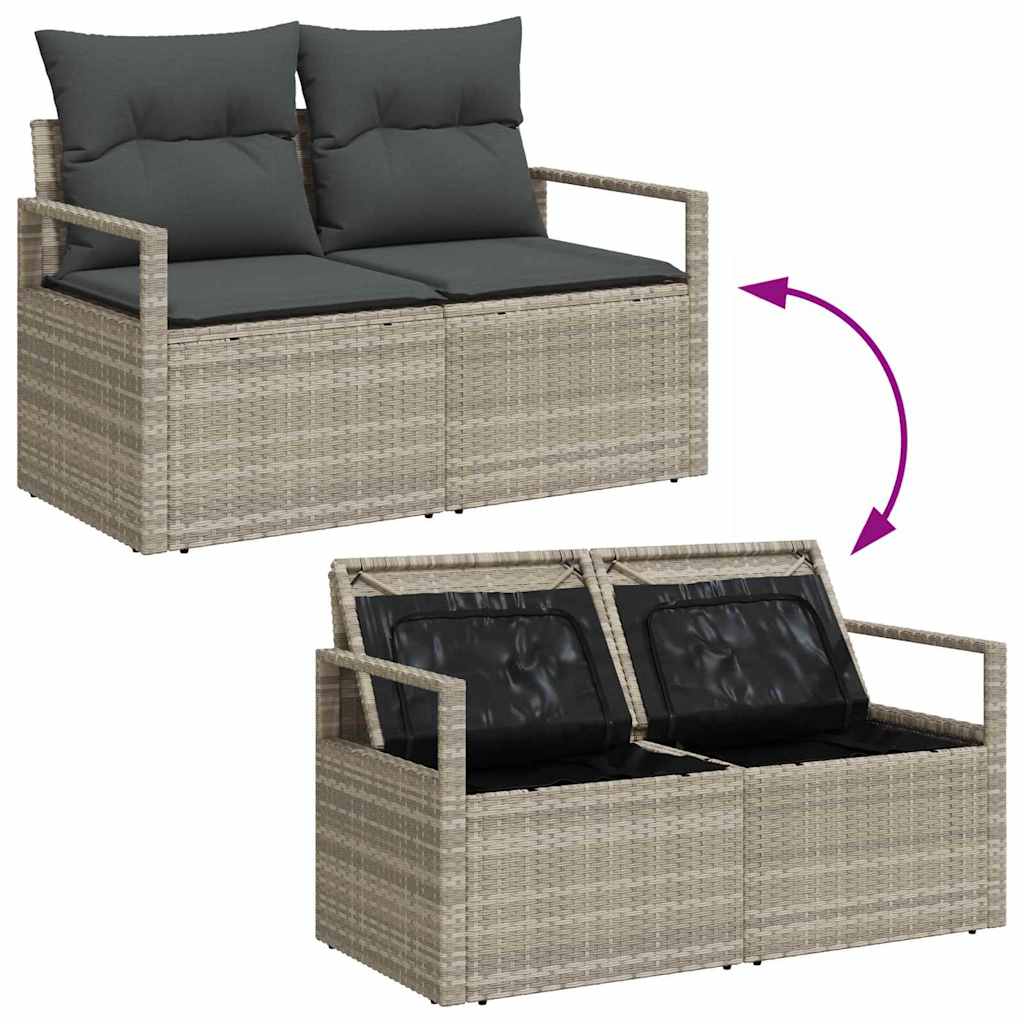 Zahradní sofa s polštářem Šedá 120 x 62 x 69cm polyratan