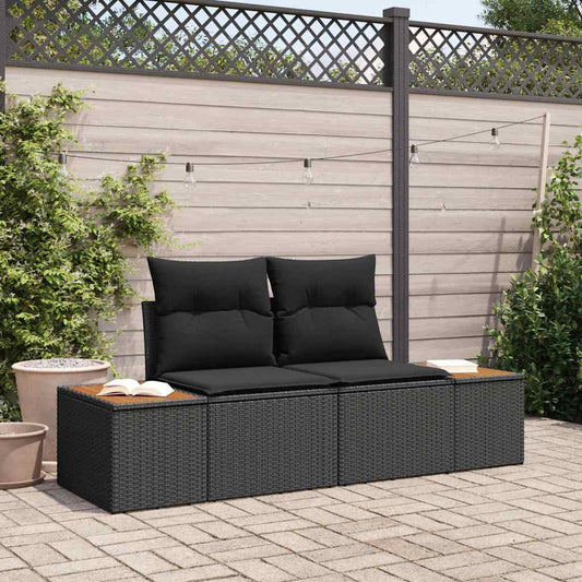 Zahradní sofa Černá 184 x 62 x 85cm polyratan