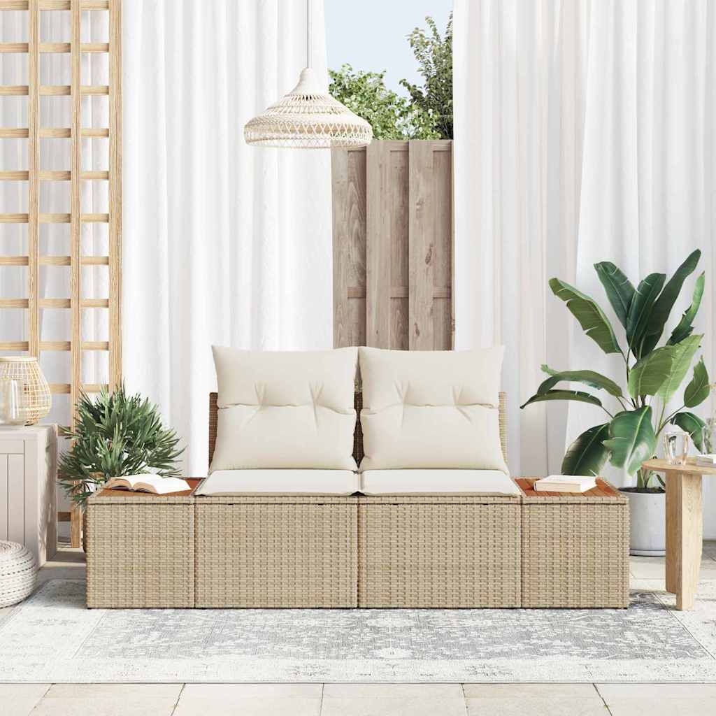 Zahradní sofa Béžová 184 x 62 x 85cm polyratan