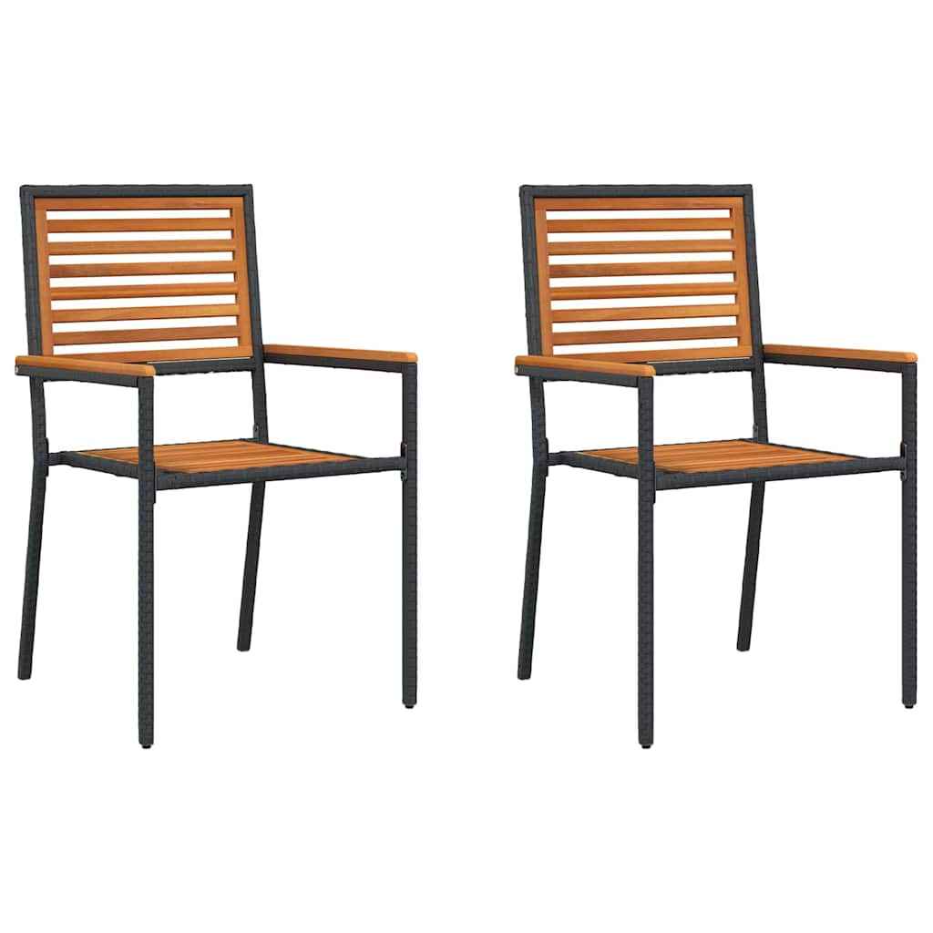 Zahradní stohovatelné židle 2 pcs Hnědá a černá