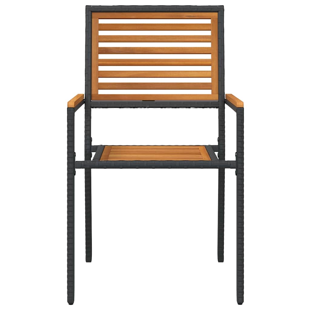Zahradní stohovatelné židle 2 pcs Hnědá a černá