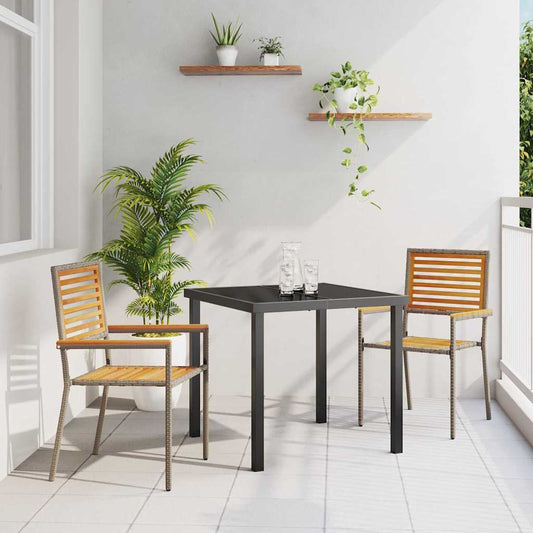 Zahradní stohovatelné židle 2 pcs Hnědá a šedá