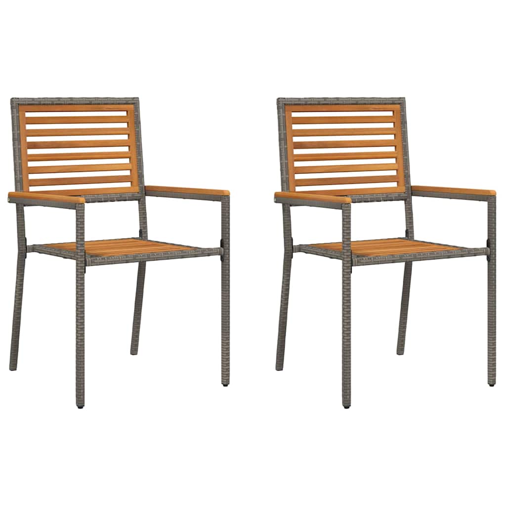 Zahradní stohovatelné židle 2 pcs Hnědá a šedá