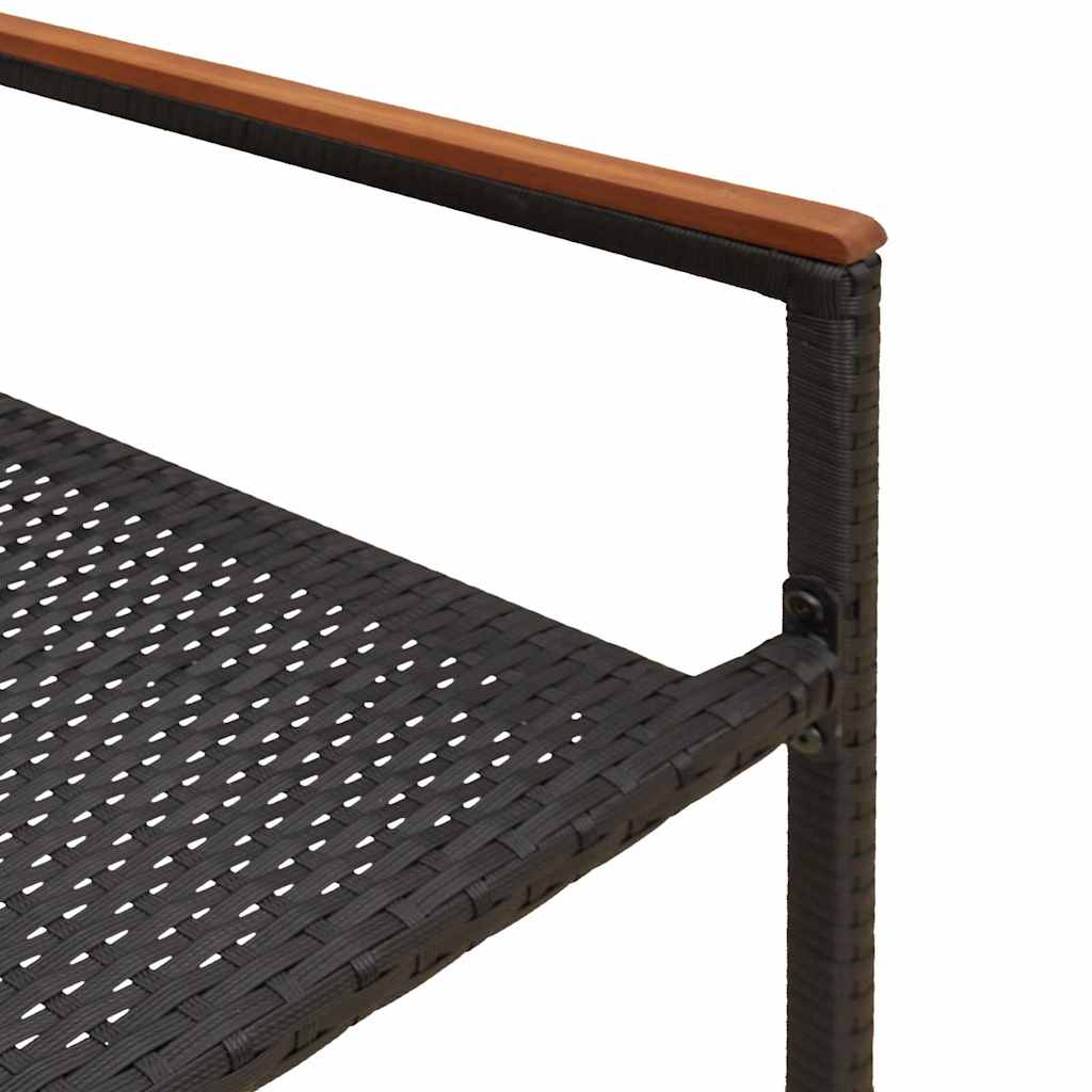 Zahradní stohovatelné židle 2 pcs Černá a hnědá