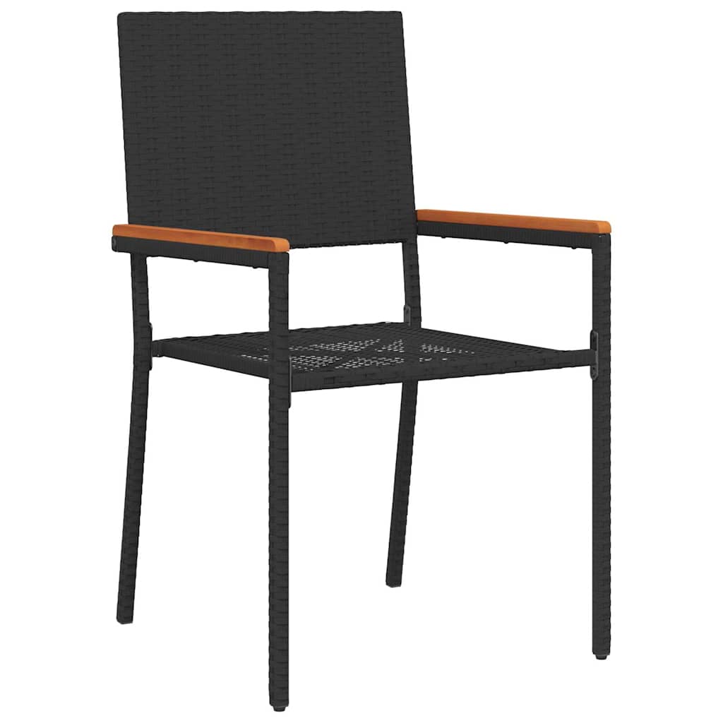 Zahradní stohovatelné židle 2 pcs Černá a hnědá