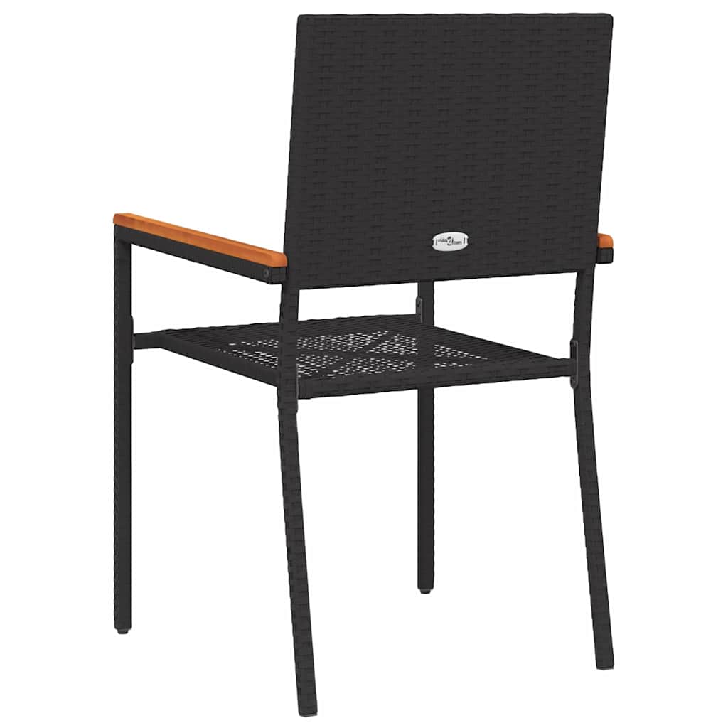 Zahradní stohovatelné židle 2 pcs Černá a hnědá