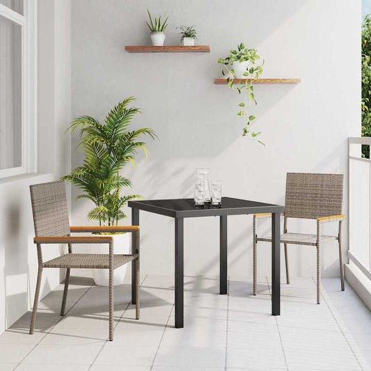 Zahradní stohovatelné židle 2 pcs Šedá a hnědá