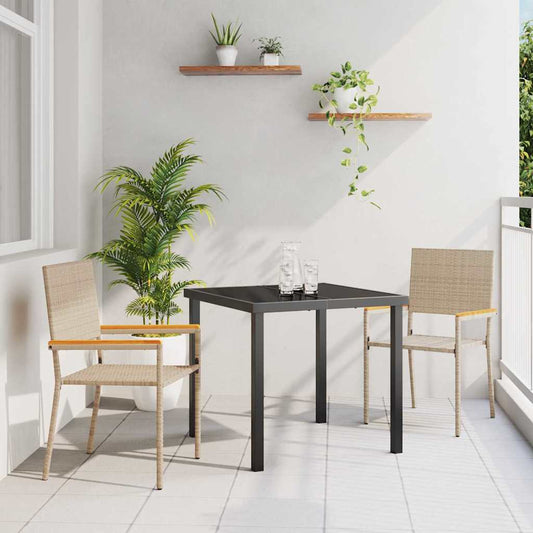 Zahradní stohovatelné židle 2 pcs krémová a hnědá