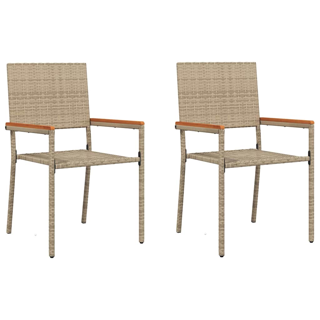 Zahradní stohovatelné židle 2 pcs krémová a hnědá