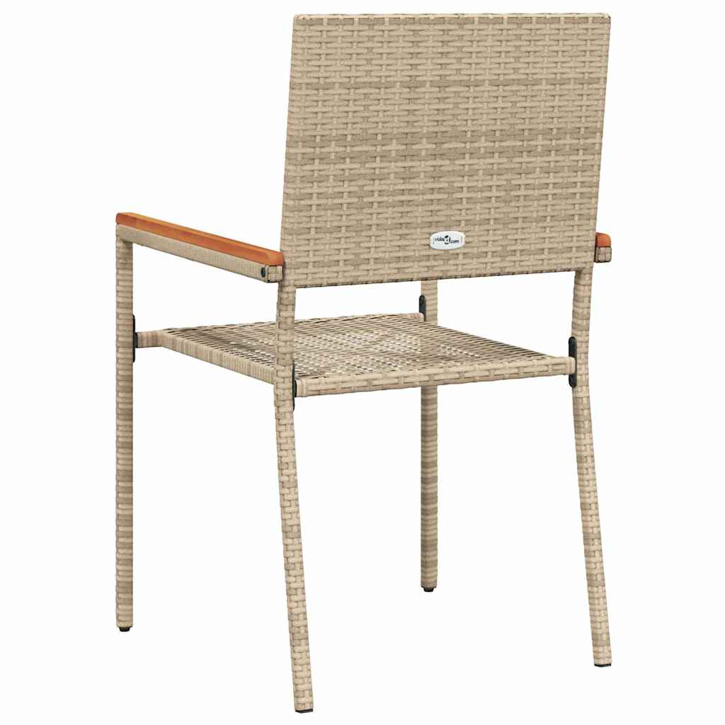 Zahradní stohovatelné židle 2 pcs krémová a hnědá