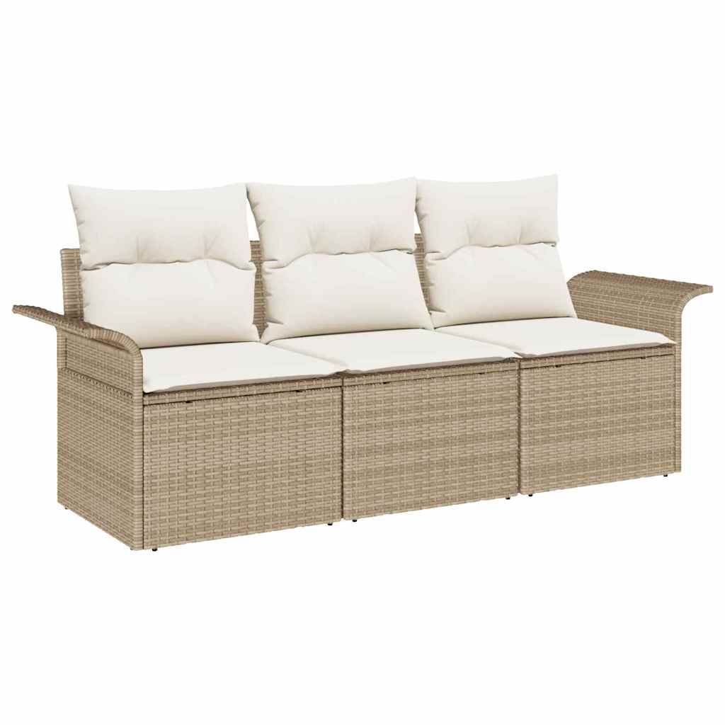 Sada zahradních pohovek 3 pcs Béžová 196 x 62 x 85 cm polyratan