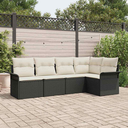 Sada zahradních pohovek 5 pcs 242.5 x 132.5 x 85 cm Poly ratan