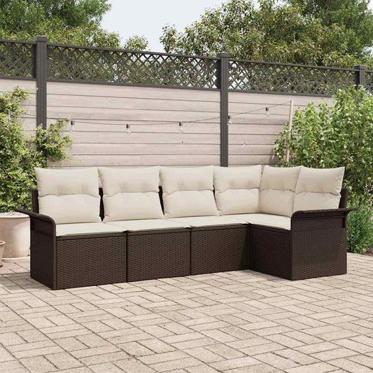Sada zahradních pohovek 5 pcs 242.5 x 132.5 x 85 cm Poly ratan