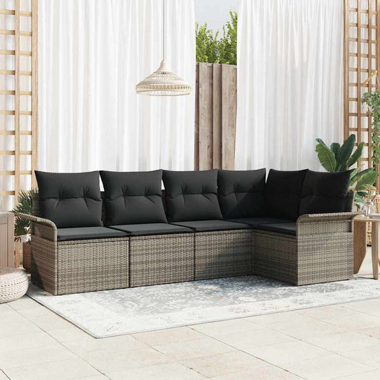 Sada zahradních pohovek 5 pcs 242.5 x 132.5 x 85 cm Poly ratan