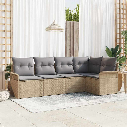Sada zahradních pohovek 5 pcs 242.5 x 132.5 x 85 cm Poly ratan