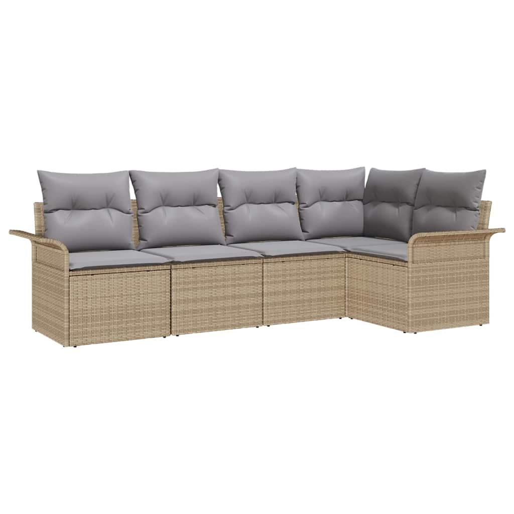 Sada zahradních pohovek 5 pcs 242.5 x 132.5 x 85 cm Poly ratan