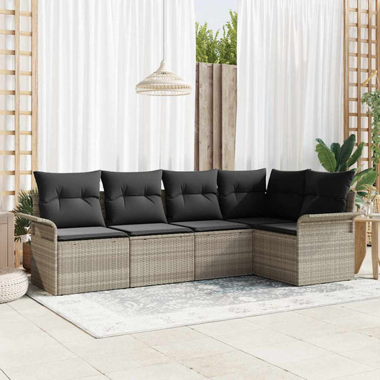 Sada zahradních pohovek 5 pcs 242.5 x 132.5 x 85 cm Poly ratan
